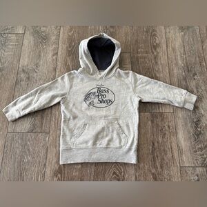 Bass Pro Shops Fishing Gray Hooded Sweatshirt- Youth XS